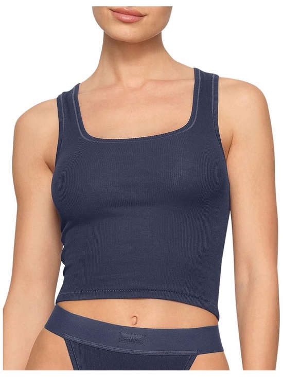 SKIMS Tops - Like New Skims Cotton Rib Tank Top Navy| XS